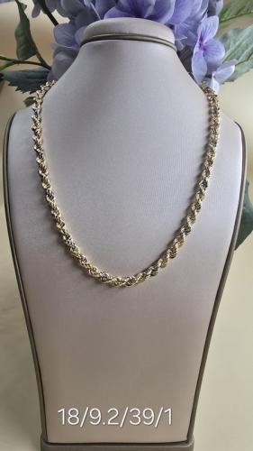 Wide twisted gold bracelet with three colors - 18...