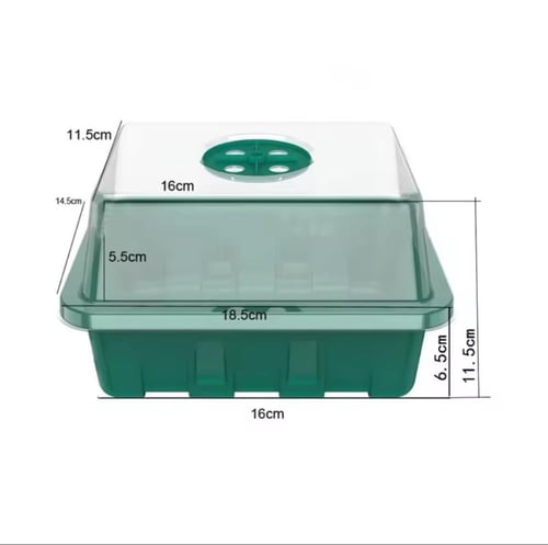 صينية تشتيل 12 عين بغطاء شفاف لزراعة البذور والعقل