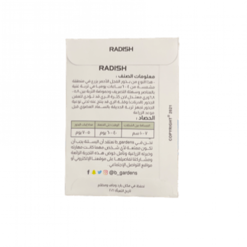 بذور الفجل الأحمر الطازج - 15 جرام