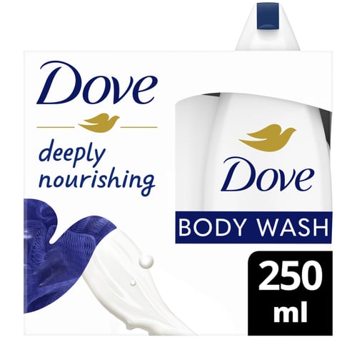 دوف سائل استحمام مغذي 250 مل مع ليفة هدية