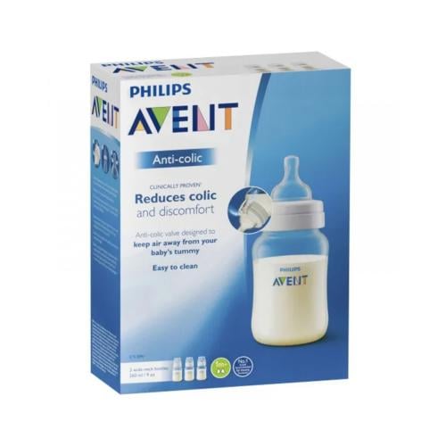 أفنت ناتشورال رضاعة بلاستيك مضادة للمغص 260 مل × 2