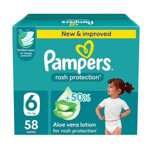 بامبرز صندوق رقم (6) ضخم 58 قطعة