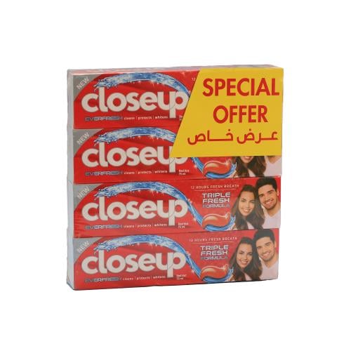 كلوس أب معجون اسنان ريد هوت 4*75 مل ( عرض خاص )