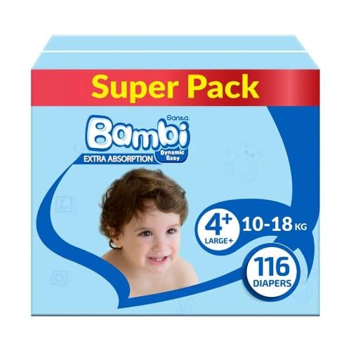 سانيتا بامبي حفايض أطفال صندوق مقاس( 4 + ) عدد 116...