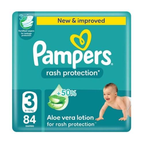 بامبرز مقاس (3) وسط 4-9 /6-10كجم عبوة ميجا 84 حفاض...