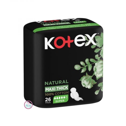 كوتكس طبيعي حفائض نسائيةسميكة سوبر 100% قطن 26 قطع...