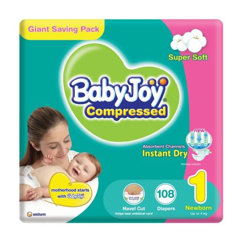 بيبي جوي مقاس 1 حديث الولادة عبوة التوفير 108 حفاض...