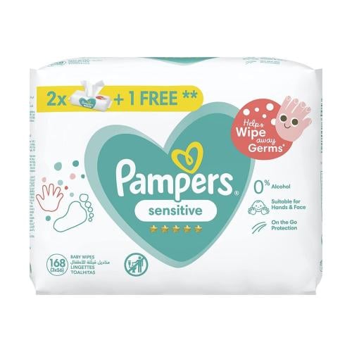 بامبرز مناديل مبللة للأطفال للبشرة الحساسة ( 1 + 2...