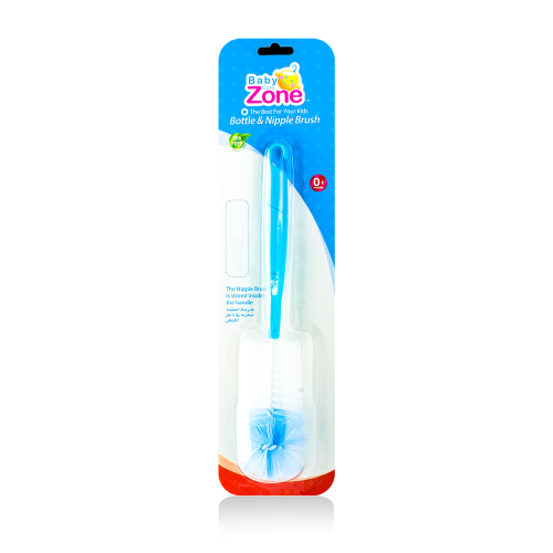 بيبي زون فرشاة تنظيف الرضاعة و فرشاة الحلمة داخل ا...