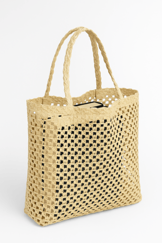 حقيبة يدوية من القش الطبيعي