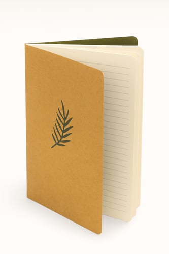دفتر ملاحظات بنقشة ورقة نبات