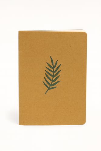 دفتر ملاحظات بنقشة ورقة نبات