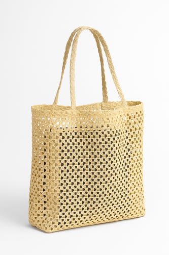 حقيبة يدوية من القش الطبيعي