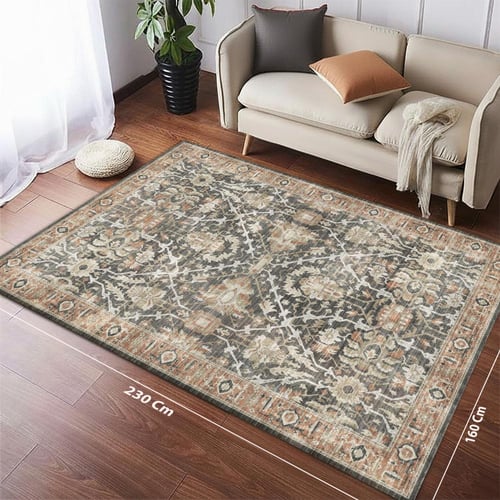 سجادة تراثية عتيقة داكنة | مثالية لغرف المعيشة ذات...