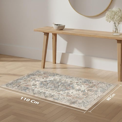 سجادة غرفة باهتة | تصميم شرقي بألوان محايدة