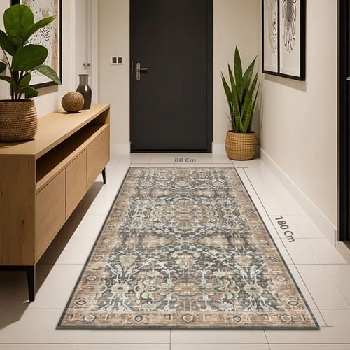 سجادة تراثية عتيقة داكنة | مثالية لغرف المعيشة ذات...