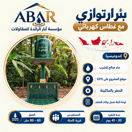 بئر ارتوازي مع دينمو كهربائي - اندونيسيا