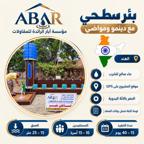 بئر المضخة اليدوية + مواضي ودينمو - الهند