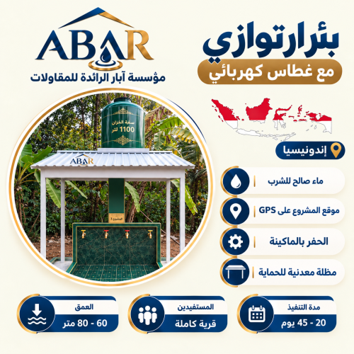 بئر ارتوازي مع دينمو + مظلة - اندونيسيا