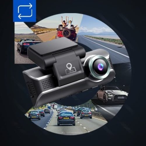 كاميرا تسجيل Rayfoto ثلاث كاميرات 4K Dash Cam