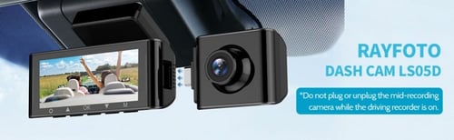 كاميرا تسجيل Rayfoto ثلاث كاميرات 4K Dash Cam