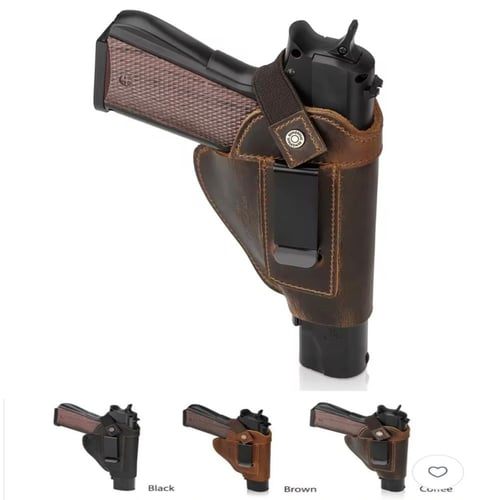 جراب مسدس ومحالة جلدي طبيعي قابل للتعديل لجميع الأ...