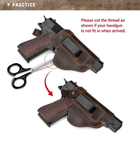 جراب مسدس ومحالة جلد طبيعي قابل لتعديل