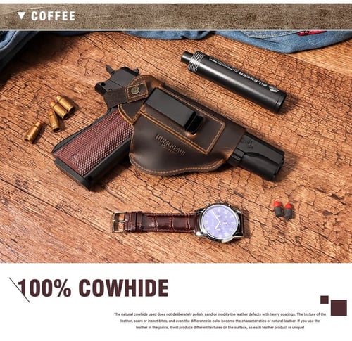 جراب مسدس ومحالة جلد طبيعي قابل لتعديل