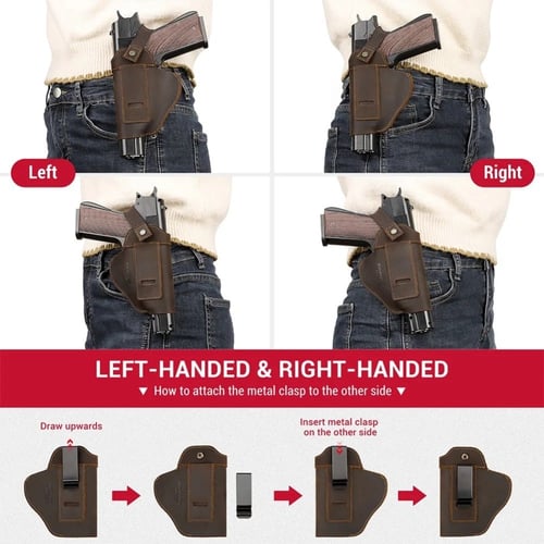 جراب مسدس ومحالة جلد طبيعي قابل لتعديل