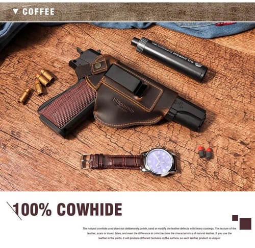 جراب مسدس ومحالة جلد طبيعي قابل لتعديل