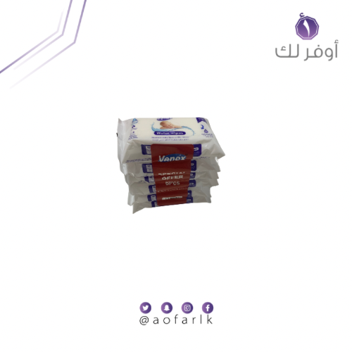 مناديل مبللة 6قطع في الحبه 15منديل