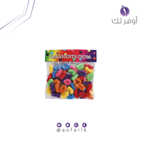 كيسه ربطة شعر بناتي متعددة الألوان