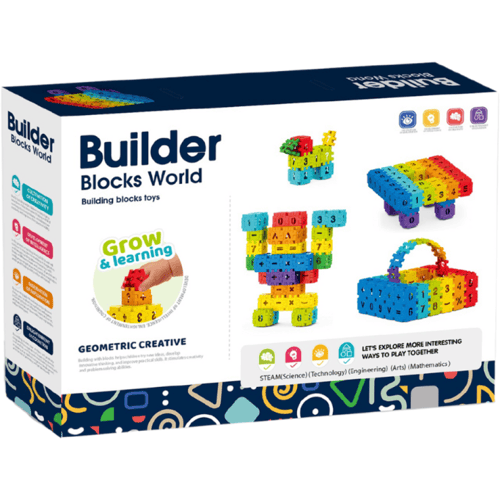 مجموعة البناء التعليمية "أرقام ومكعبات" (200 قطعة)