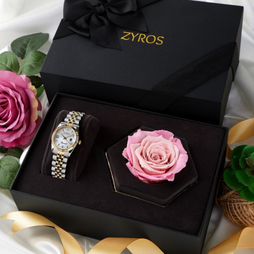 طقم هدية يوم الأم ساعه الماس وورده 1