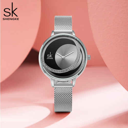 ساعة نسائية - سير فضي SHENGKE