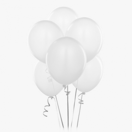 6 بالونات بيضاء