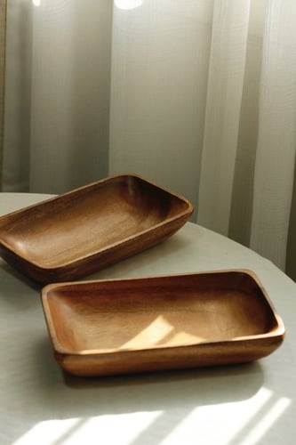 وعاء خشبي كبير قطعة واحده