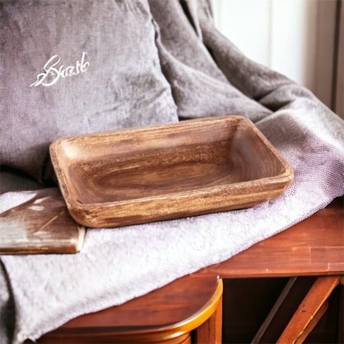 وعاء خشبي كبير قطعة واحده