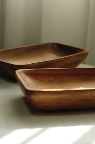 وعاء خشبي كبير قطعة واحده