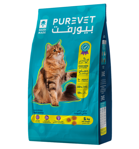 بيورفت طعام للقطط البالغة بالدجاج والبطاطس