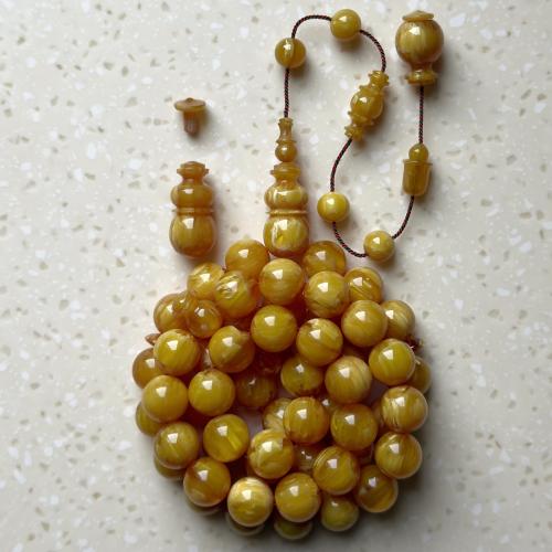 أصفر معرّق خراطة "سبحة كنانة" محاكاة اسماعيل باشا...