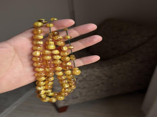 أصفر زيتوني خراطة "سبحة كنانة" محاكاة اسماعيل باشا...