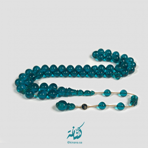 سبحة بكلايت بلون الأكومارين (حجم كبير)