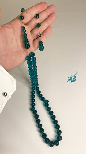 سبحة بكلايت بلون الأكومارين (حجم كبير)