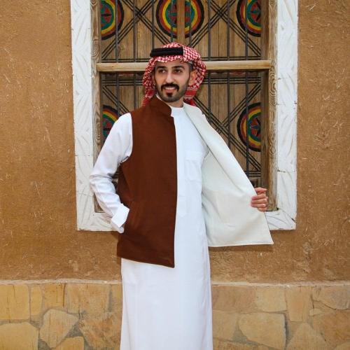 سديري رجالي دبل فيس جوخ /أبيض/جملي