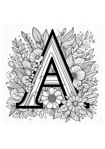 كراس تلوين حروف انجليزية مزهرة للتلوين 27