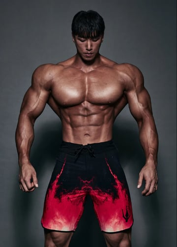 شورت فيزيك اسود ناري مميز Magma