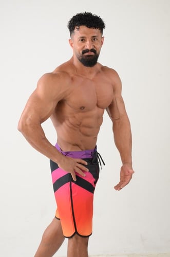 شورت فيزيك مموج برتقالي بنفسجي SUNSET WAVE