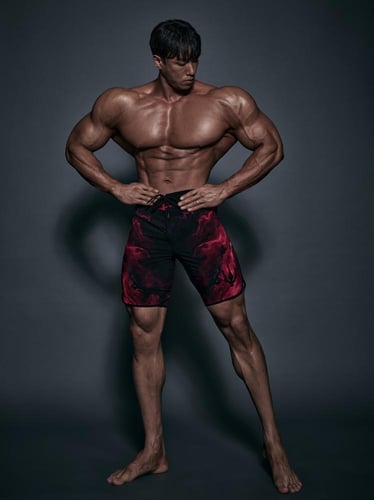 شورت فيزيك اسود واحمر نار ي Hell Fire Red