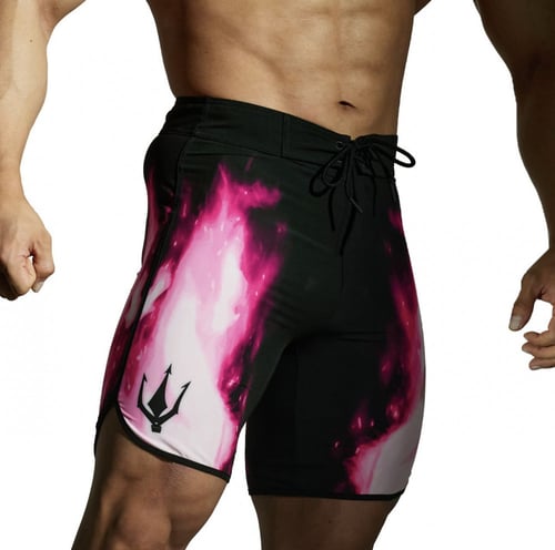 شورت فيزيك اسود ووردي نار مشتعلة V6